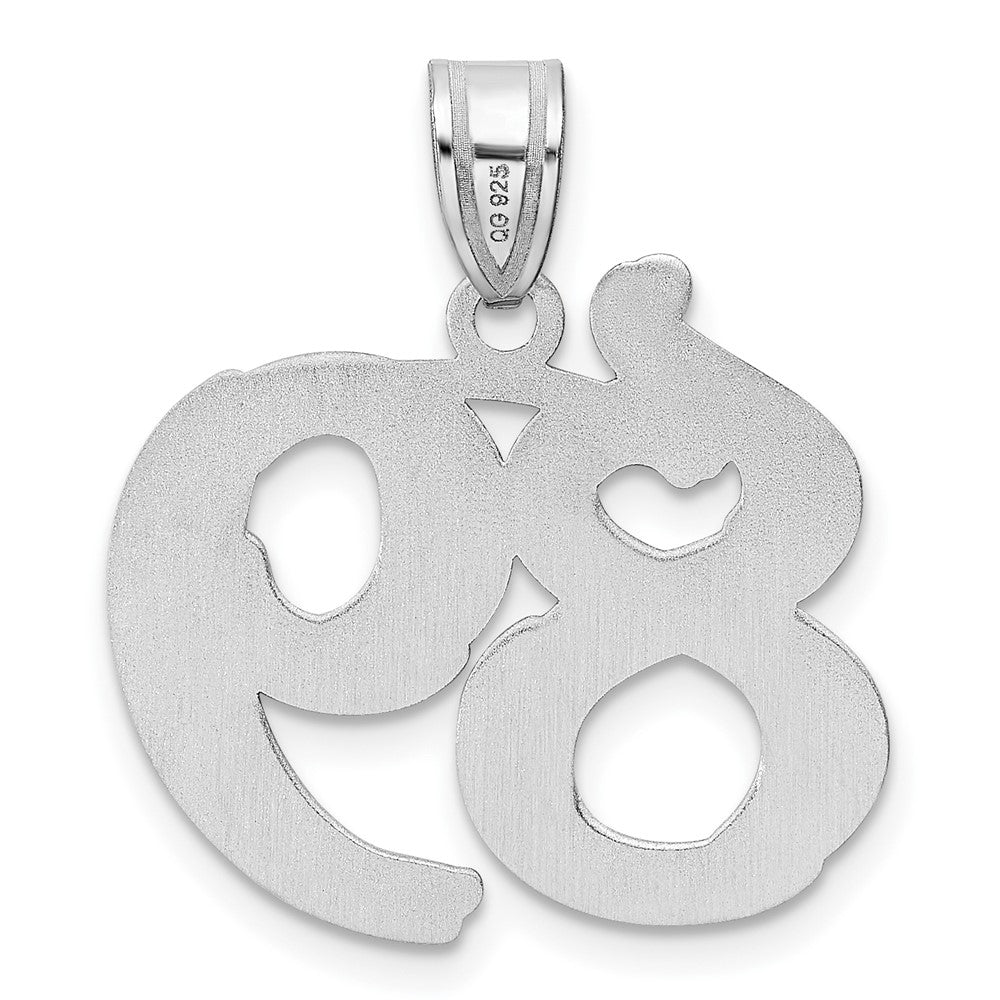 14kw Polished Etched Number 89 Pendant