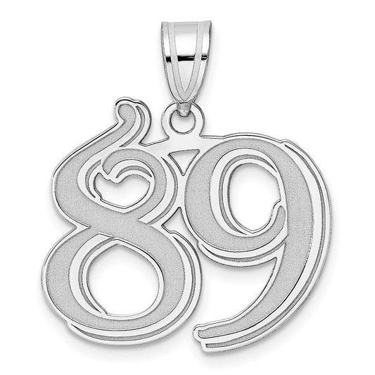 14kw Polished Etched Number 89 Pendant