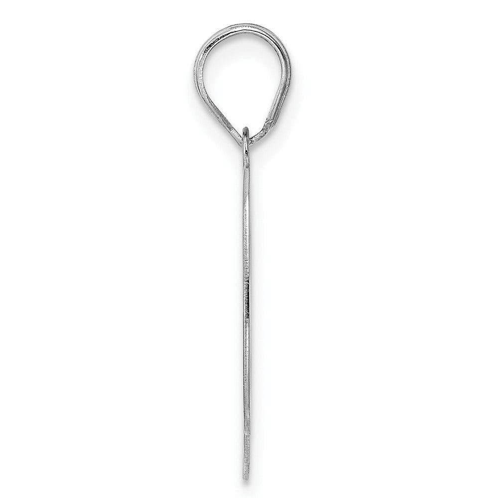 14kw Polished Etched Number 90 Pendant