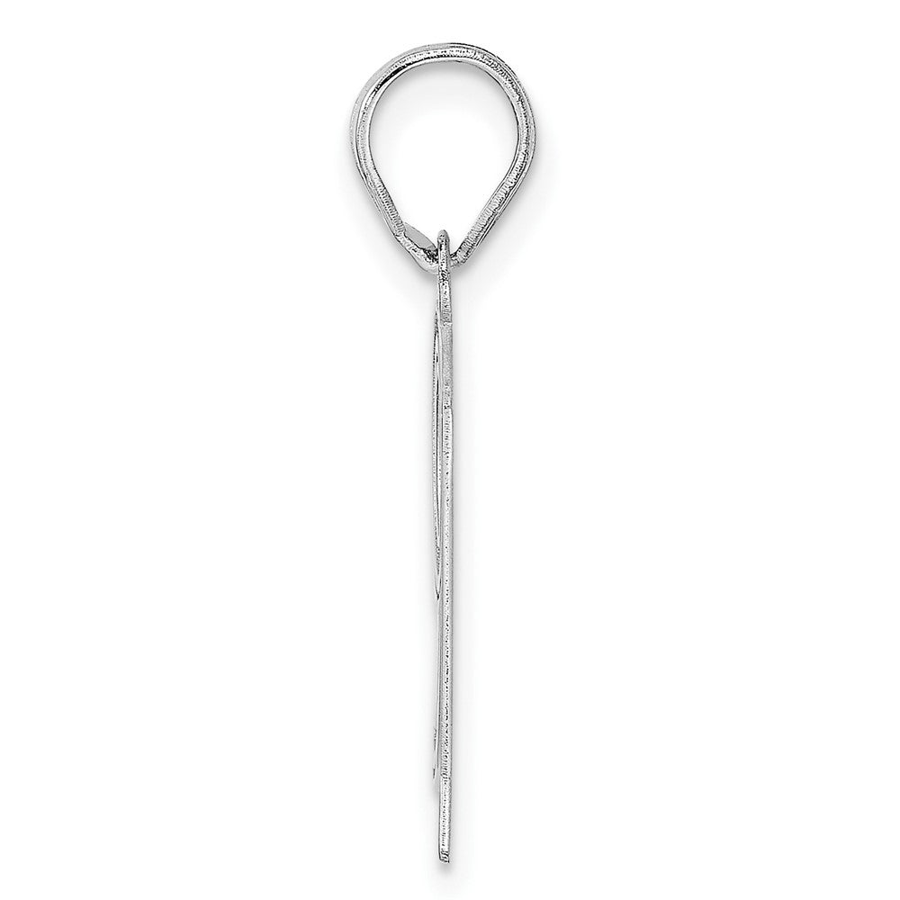 14kw Polished Etched Number 91 Pendant
