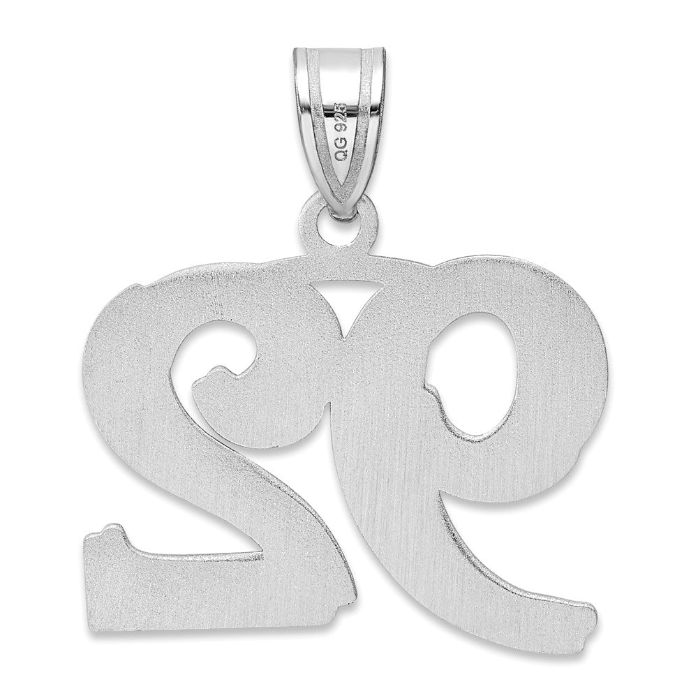 14kw Polished Etched Number 92 Pendant