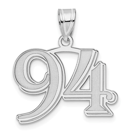 14kw Polished Etched Number 94 Pendant