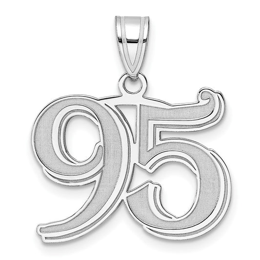 14kw Polished Etched Number 95 Pendant