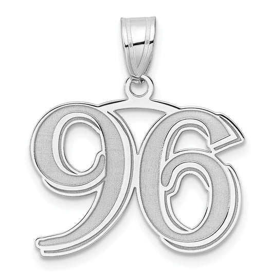 14kw Polished Etched Number 96 Pendant