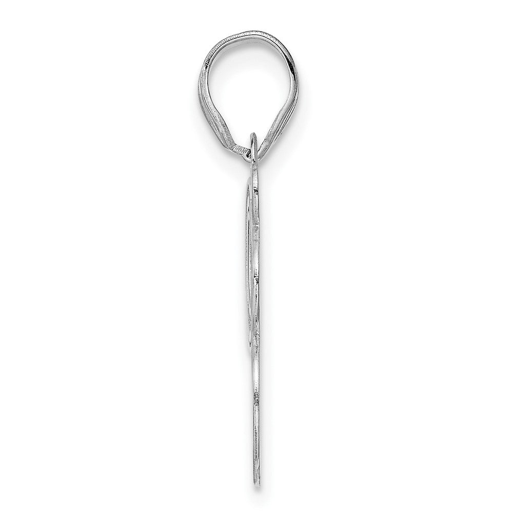 14kw Polished Etched Number 98 Pendant