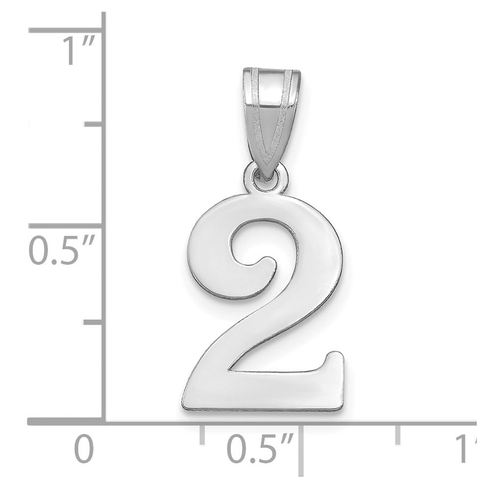 14kw Polished Number 2 Pendant