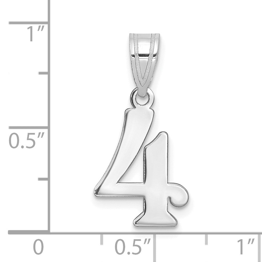 14kw Polished Number 4 Pendant