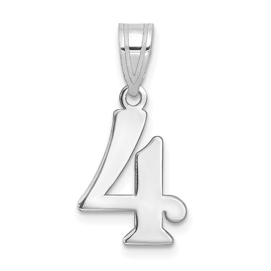 14kw Polished Number 4 Pendant