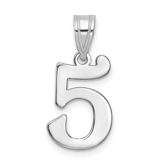 14kw Polished Number 5 Pendant