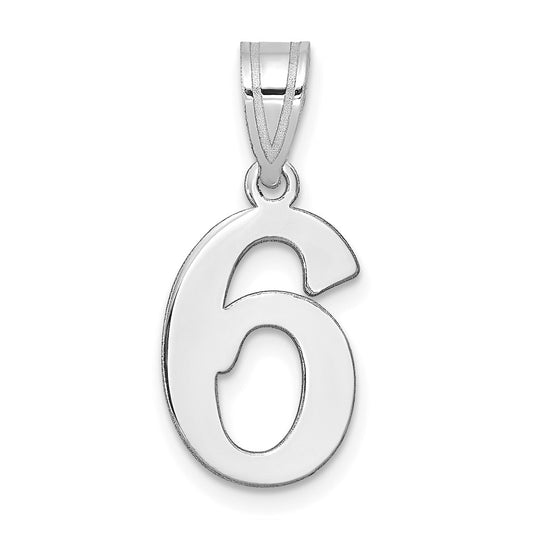 14kw Polished Number 6 Pendant