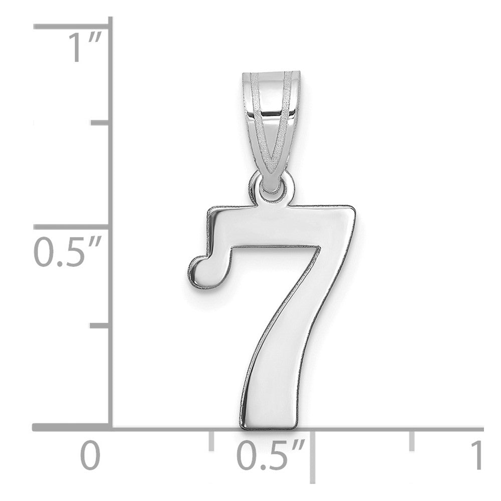 14kw Polished Number 7 Pendant