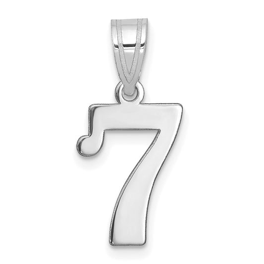 14kw Polished Number 7 Pendant