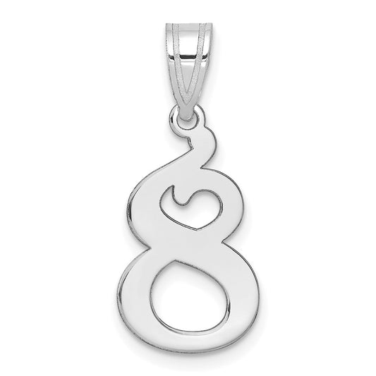 14kw Polished Number 8 Pendant
