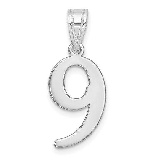 14kw Polished Number 9 Pendant