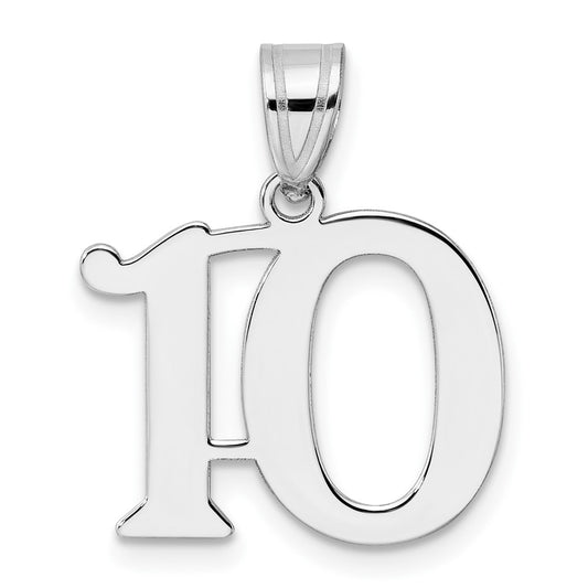 14kw Polished Number 10 Pendant