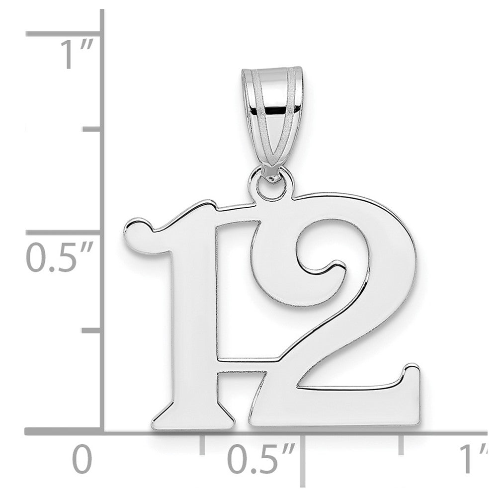 14kw Polished Number 12 Pendant