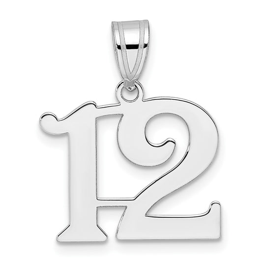 14kw Polished Number 12 Pendant