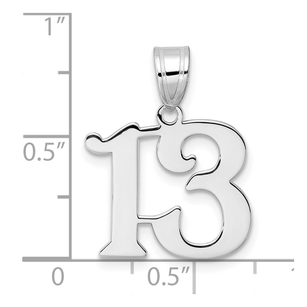 14kw Polished Number 13 Pendant