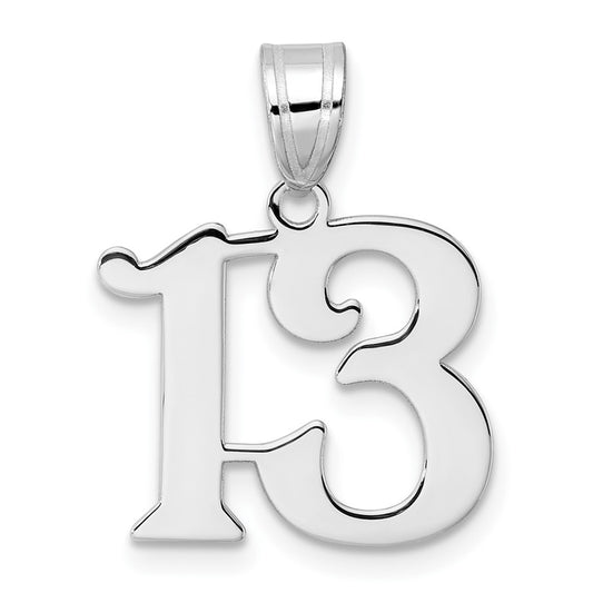 14kw Polished Number 13 Pendant