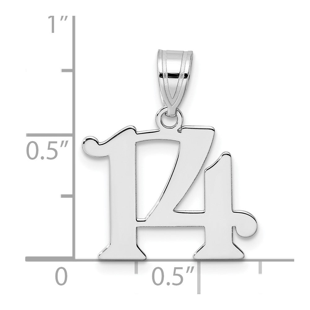 14kw Polished Number 14 Pendant