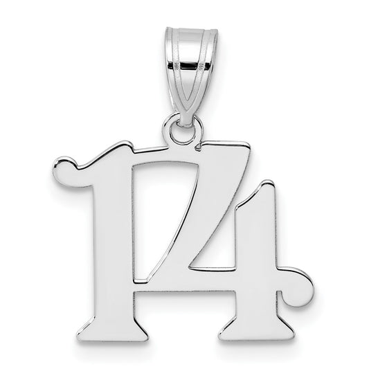 14kw Polished Number 14 Pendant