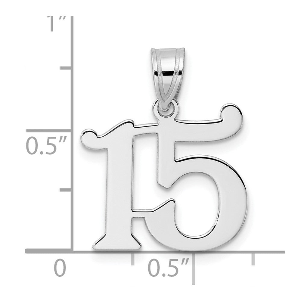 14kw Polished Number 15 Pendant