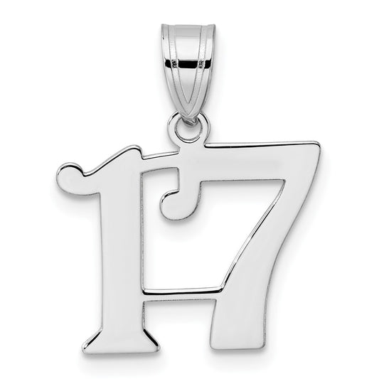 14kw Polished Number 17 Pendant
