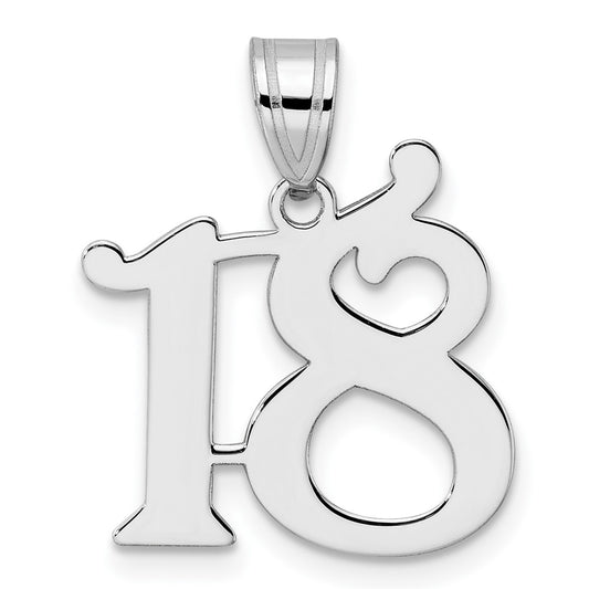 14kw Polished Number 18 Pendant