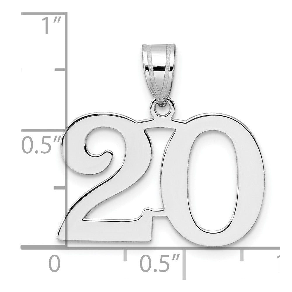 14kw Polished Number 20 Pendant