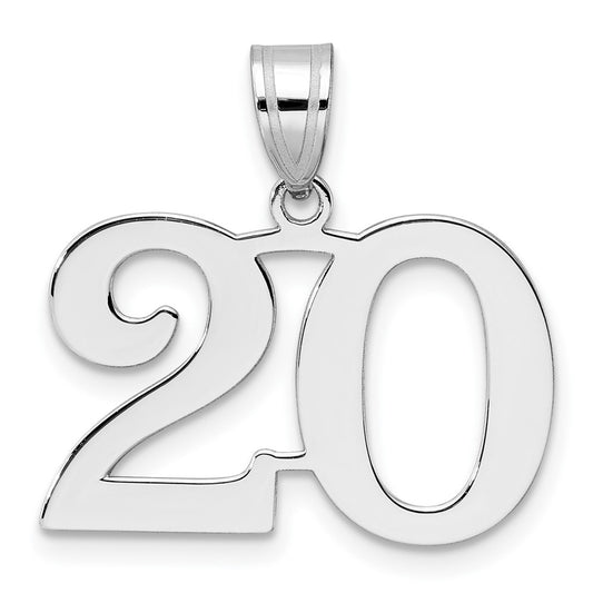 14kw Polished Number 20 Pendant