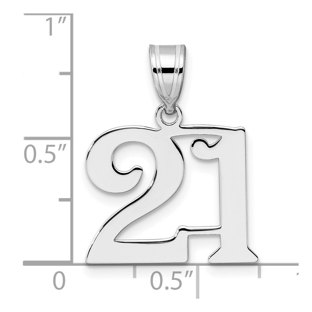 14kw Polished Number 21 Pendant