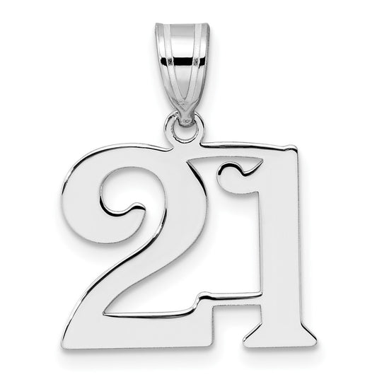 14kw Polished Number 21 Pendant