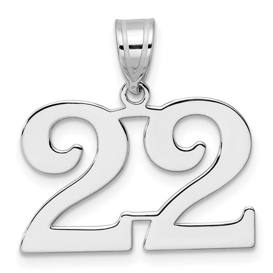 14kw Polished Number 22 Pendant