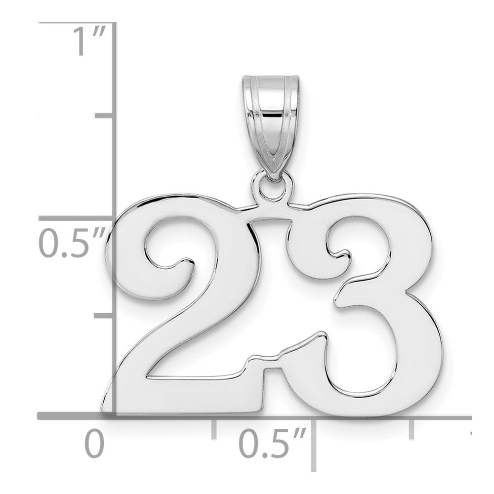 14kw Polished Number 23 Pendant