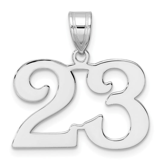 14kw Polished Number 23 Pendant