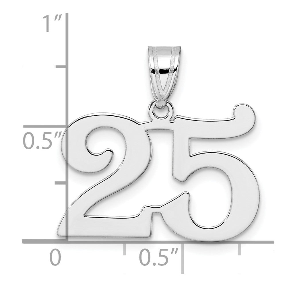 14kw Polished Number 25 Pendant
