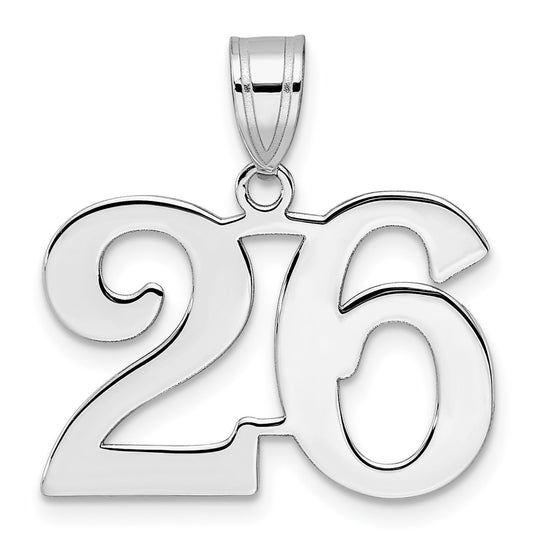 14kw Polished Number 26 Pendant