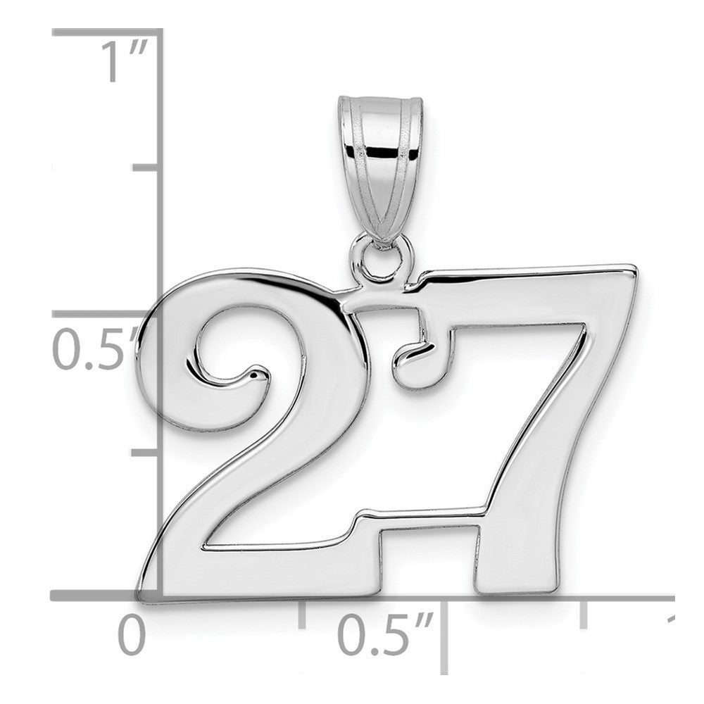 14kw Polished Number 27 Pendant