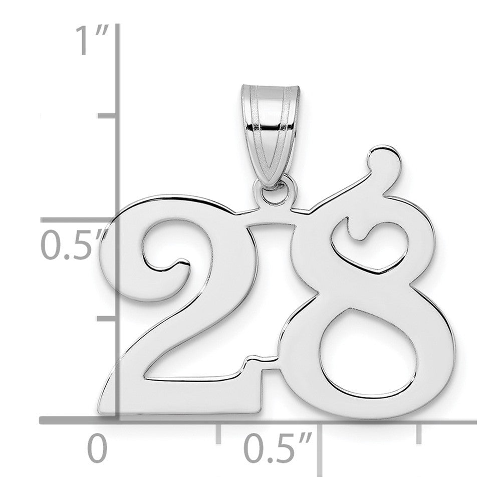 14kw Polished Number 28 Pendant