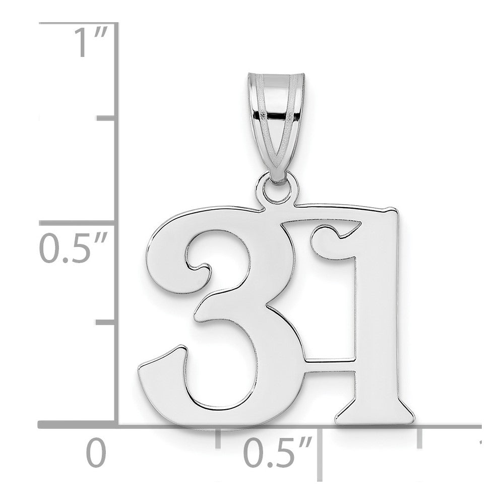 14kw Polished Number 31 Pendant