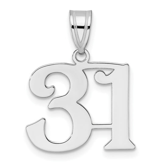 14kw Polished Number 31 Pendant