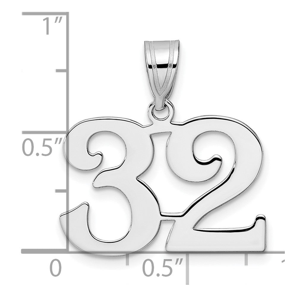 14kw Polished Number 32 Pendant