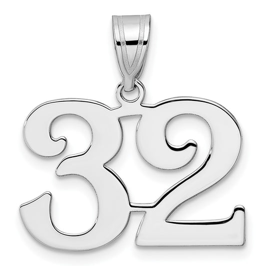 14kw Polished Number 32 Pendant