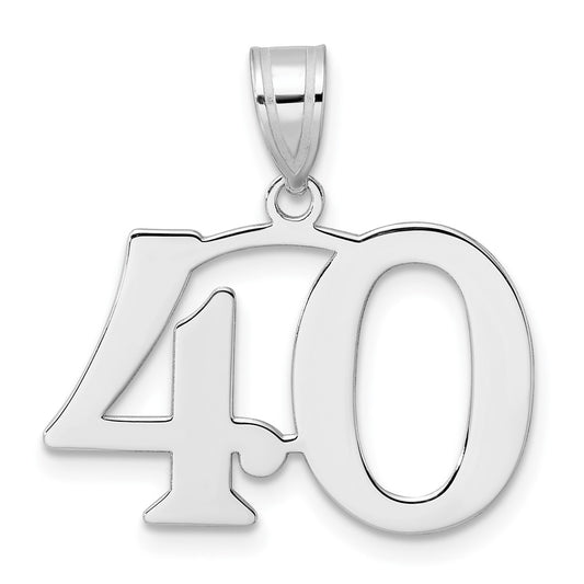 14kw Polished Number 40 Pendant