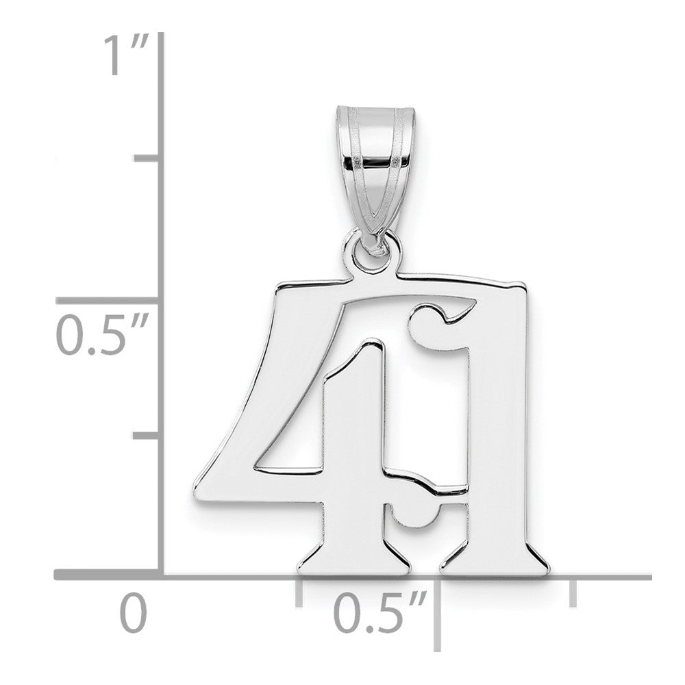 14kw Polished Number 41 Pendant