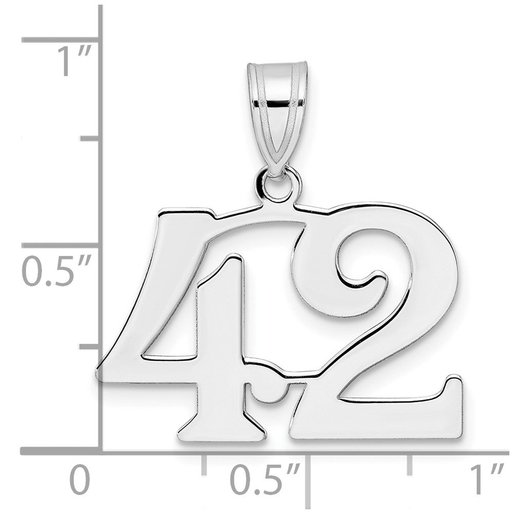 14kw Polished Number 42 Pendant