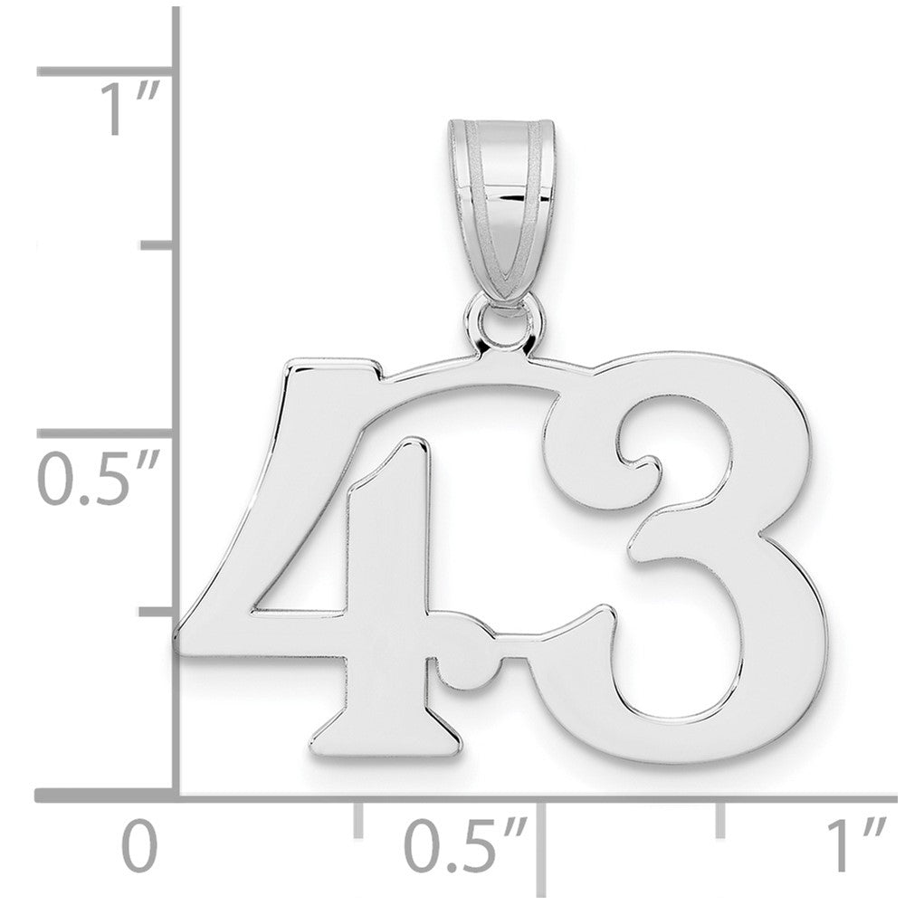 14kw Polished Number 43 Pendant