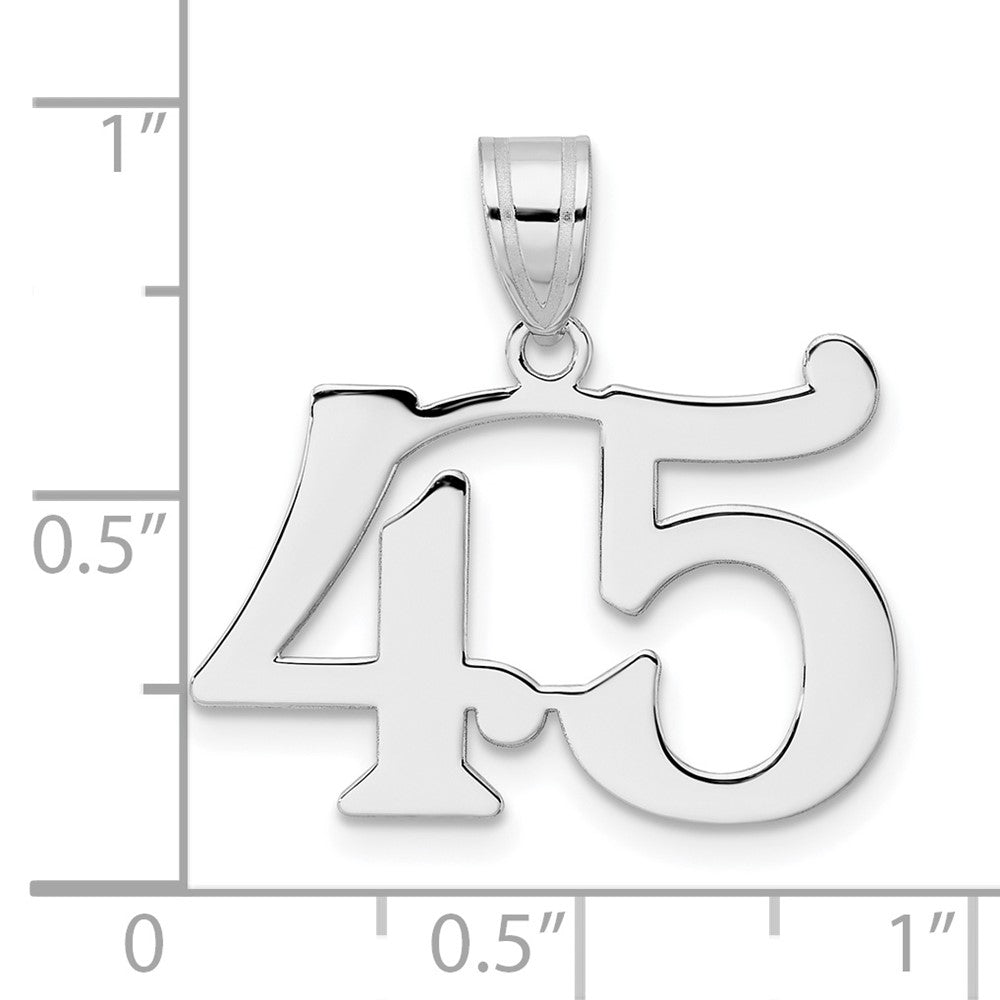 14kw Polished Number 45 Pendant