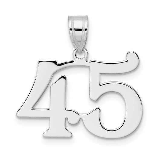 14kw Polished Number 45 Pendant
