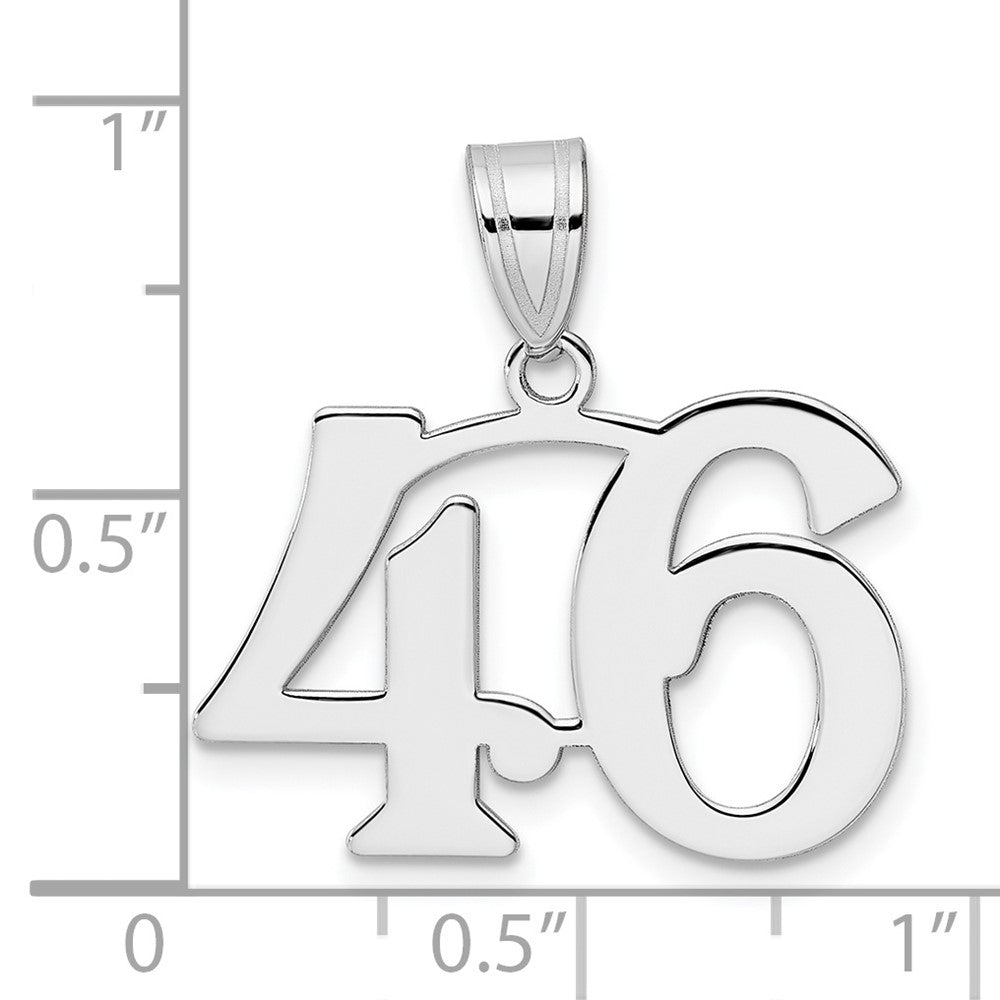 14kw Polished Number 46 Pendant